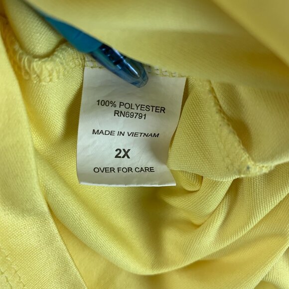 Fig & Flower Anthropologie Blouse Top Womens 2X Yellow Pullover Chiffon Layered - Picture 16 of 16